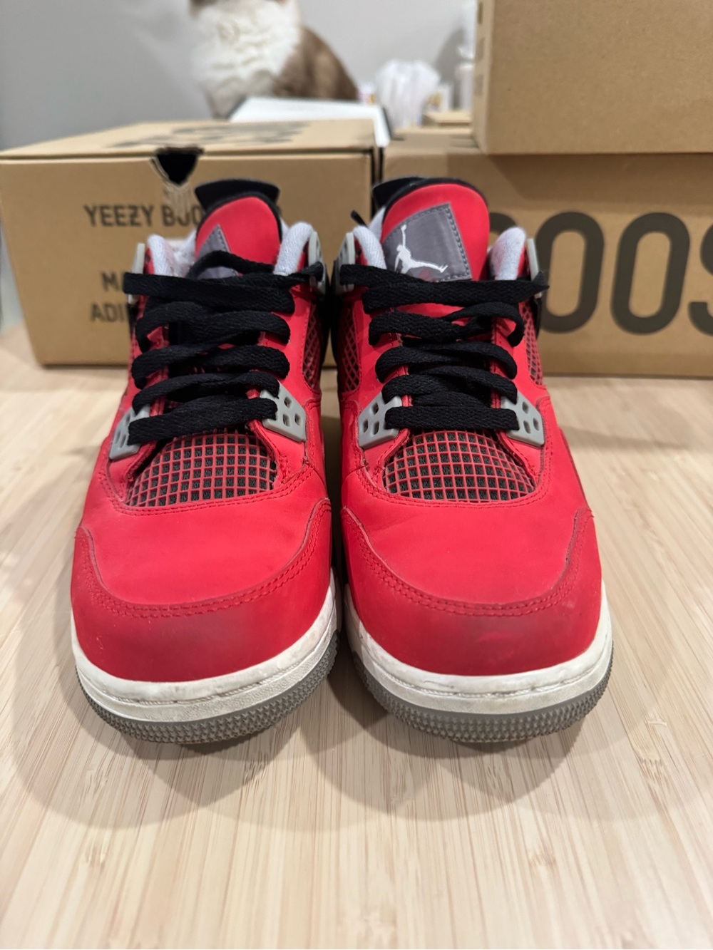 Jordan Kids Red and Black Lace-Up Basketball Sneakers